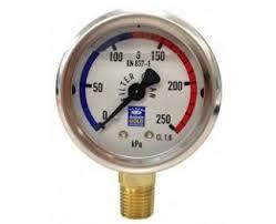 Pressure Gauge For Pool Filters  | Oil Filled  | Stainless Steel  | Bottom Mount